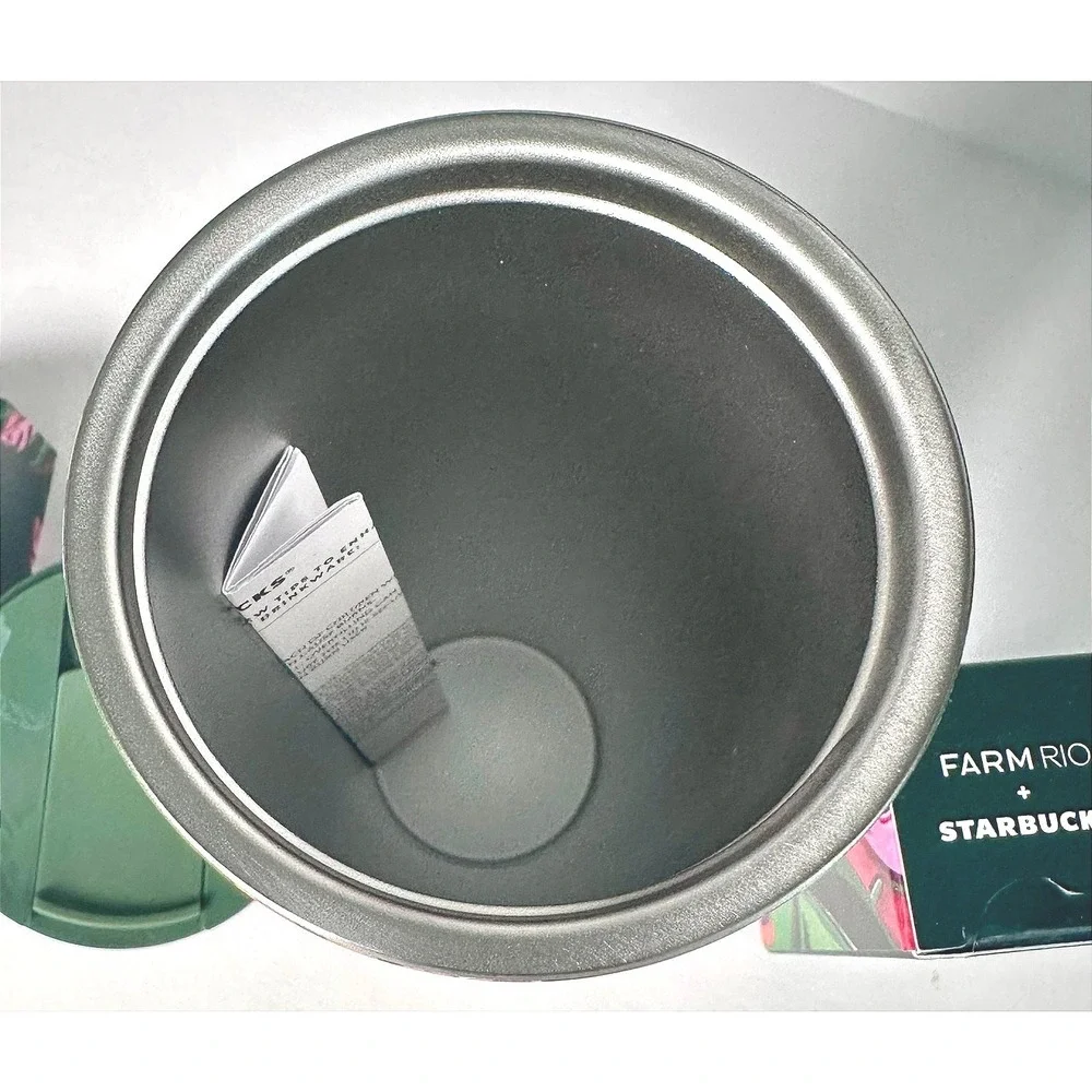 Starbucks x FARM Rio Banana Leaves 16oz Stainless Tumbler Keychain Set NWT Gift